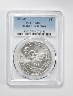 MS70 1991-P Mount Rushmore Commemorative $1 PCGS Blue Label *8488 - Image 1 of 4