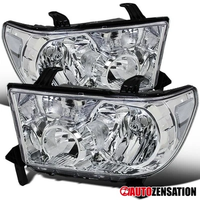 Fit 2007-2013 Toyota Tundra 2008-2017 Sequoia Headlights Headlamps Left+Right - Image 1 of 4