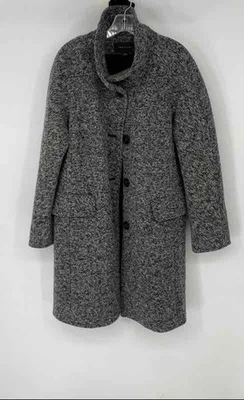 Casaco Ann Taylor Feminino Cinza Manga Longa Bolsos Botão Frontal Tamanho Grande - Imagem 1 de 4