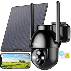 4G LTE Cellular Solar Security Cameras Wireless Outdoor, Solar Powered 3MP Ca... - Picture 1 of 8