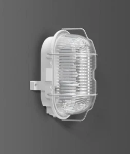 RZB Ovalleuchte IP44 Feuchtraum 60 W E27 Kellerleuchte mit Glas & Korb 50500.009 - Bild 1 von 3