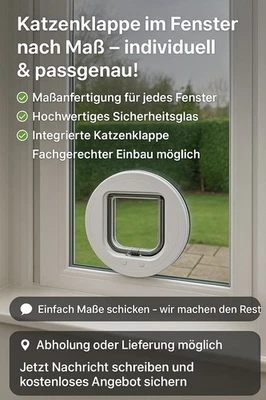 TRAUMGLAS26 & CAT MATE SamtBlick ☀️ DAS - Fenster ✅ Doppelverglasung ✅ int. Katzenklappe ✅ ISO Standard