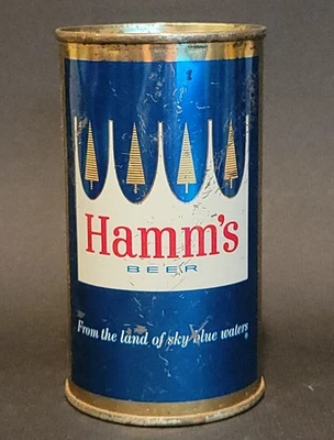 LATA DE CERVEZA HAMM'S TAPA PLANA BANDAS DORADAS ST. PAUL MINNESOTA  Foto 1 de 4