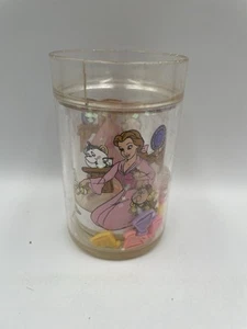 Vintage Disney Beauty & The Beast Double Layer Wall Plastic Glitter Cup RARE!!! - Picture 1 of 9