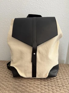 Deux Lux Demi Backpack Canvas Black White Fabfitfun - Picture 1 of 9