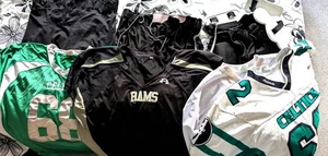 Joblot American Football Jerseys, shorts, pads,chin (mixed sizes condition) - Picture 1 of 17