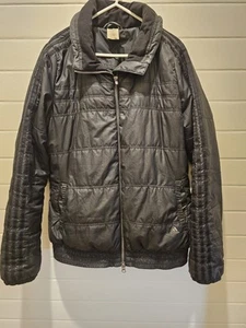 Adidas Bomber Jacket Men's size L Black Puffer Coat - Picture 1 of 6