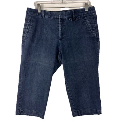 Pantalones Cortos Dockers Jean Para Mujer Petite 12P Skimmer Bermuda Denim Elásticos Foto 1 de 4