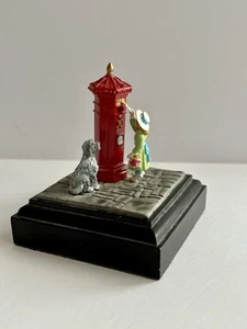Vtg Fine Art Miniatures Girl Dog Postbox Mailbox Thingumybobs Sheffield England - Picture 1 of 18