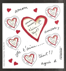 2023  Bloc Feuillet N° BF 154 COEURS d' Agnés b - 5 timbres à 1.80 - NEUF** LUXE - Photo 1/1