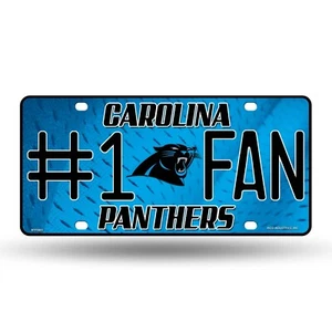 Carolina Panthers #1 Fan Metal Embossed License Plate - Picture 1 of 1