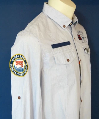 Napapijri GABE Herren Hemd  Freizeithemd Langarm Krempelärmel gestreift NEU - Bild 1 von 4