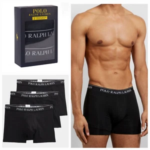 Polo Ralph Lauren Mens Boxer Cotton Classic Black Trunk Bottom Underwear 3 Pack - Picture 1 of 11
