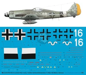 Peddinghaus 1/32 Fw 190 D-9 Markierungen Peter Crump 13./JG 26 Varrelbusch 1945 3216 - Bild 1 von 1