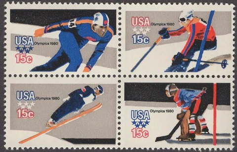 Scott # 1795-1798 - Block Of 4 - Lake Placid Winter Olympics - MNH - 1979 Cover