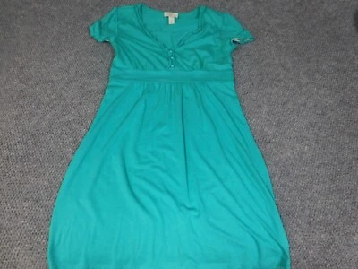 Vestido Ann Taylor Loft SP Petites Para Mujer Verde Línea A Elástico Vestido de Sol Clásico Foto 1 de 4