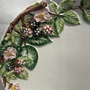Italian Ceramic 11.5" Platter Majolica Blackberry Vine Via Condotti Modigliani - Picture 1 of 8