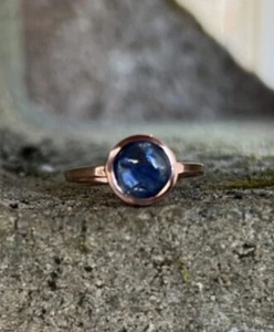 Anello in oro rosa con pietre preziose naturali di cianite misura 9 - Foto 1 di 4