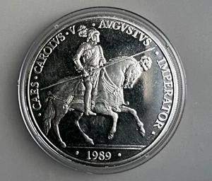 Spain 5 ECU 1989 M   X# M24  Prooflike   Sterling Silver - Picture 1 of 2