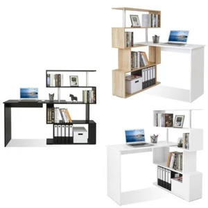 Mondeer L-Form Computertisch mit 360°Drehbarem Bücherregal Eckschreibtisch - Bild 1 von 34