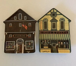 1996 Chips & Felts Town Florist Charles Wysocki Folktown Collectible House Plate - Picture 1 of 6