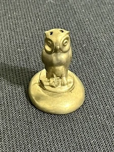 Vintage Pewter Owl Salt/Pepper Shaker Toothpick Holder - Picture 1 of 5