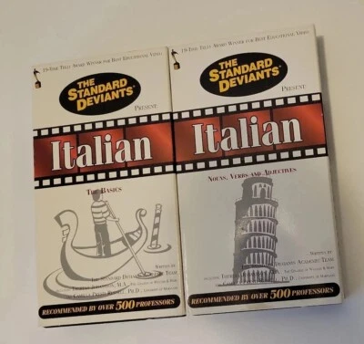 The Standard Deviants Italian Basics Nouns Verbs Adjectives VHS Educational EUC - Image 1 of 4