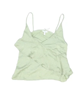 Abound Womens Green Solid Colorway Ruffle Front Spaghetti Strap V Neck Cami L - Picture 1 of 6