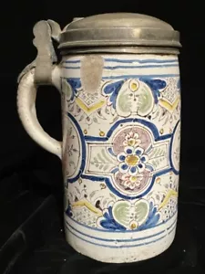 Schrezheim / Erfurt Walzenkrug Fayence 1827 - Bild 1 von 11