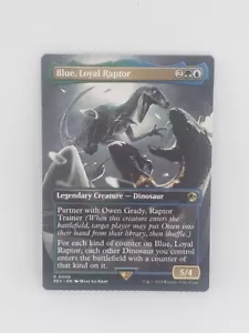 Blue, Loyal Raptor Borderless NON Foil Lost Caverns Of Ixalan REX MTG Jurassic - Picture 1 of 1