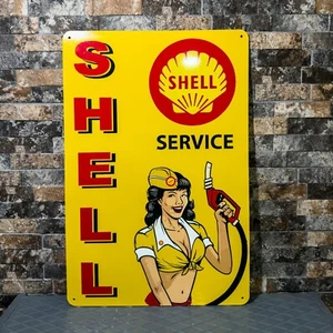 Shell Gasoline - XXL - Shell retro sign  Glossy!  23.6 x 15.7 inches (60x40) - Picture 1 of 8
