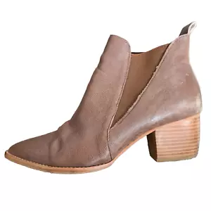 Sol Sana Womens Leather Pointed Toe Heeled Ankle Boots Size 41 Brown - Picture 1 of 8