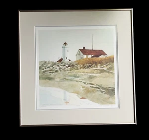 Nancy Taylor Stonington 1982 "Lighthouse" LE Print - Signed & Numbered 384/750 - Picture 1 of 6