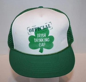 New Green/White Official Irish Drinking Cap Snapback Mesh Trucker Hat FREE Ship  - Picture 1 of 6