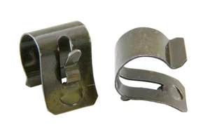 1966-1967 Pontiac GTO Overflow Coolant Tube to Core Support Hose Clips Hardware - Foto 1 di 1