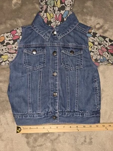 H&M  Disney minnie mouse denim hoodie Child Size 4 With Minnie Mouse Ears - Picture 1 of 6