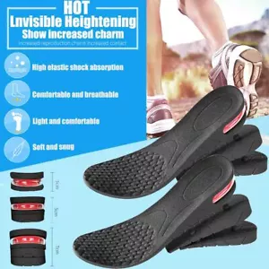 Men Invisible Height Increase Insoles Heel Lift Taller Orthotic Shoe Inserts Pad - Picture 1 of 9