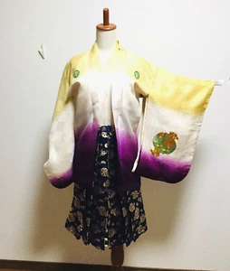 【Quasi Nuovo】Antico, kabuto, 3 pezzi, hakama, kimono, haori, cappotto corto, per ragazzo - Foto 1 di 8