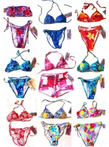 Jamaican Style Bikinis + Kaligirlz Bikini Swimsuits Jrs Sz Small-Large NWT - Picture 1 of 10