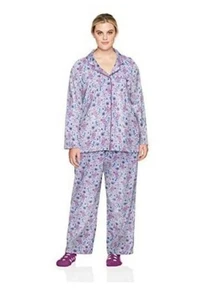 -KAREN NEUBURGER PAJAMAS OWL LAVENDER SOCKS TOP LONG SLEEVE LONG PANTS 1X - Picture 1 of 12