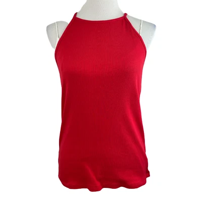Ambiance женщин красный BETHANY ребристый с бретелью через шею Майка размер 3 X - Изображение 1 из 4