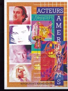 1999 AMERICAN ACTORS Souvenir Sheet MNH Madagascar - E35 - Picture 1 of 1