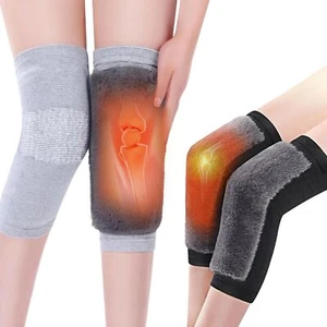 Fleece Lined Knee Protector Sleeve Winter Thermal Warm Wrap Leg Warmer Brace - Picture 1 of 8
