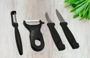 Knife And Peeler 4pc Set Stainless Steel Kitchen Utensils Home  - Bild 1 von 10