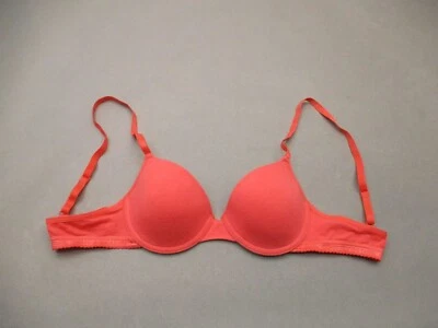 34A JOE BOXER Mujer Naranja Forrado Con Aros Cierre Trasero Ajustable Demi Bra 3F Foto 1 de 4