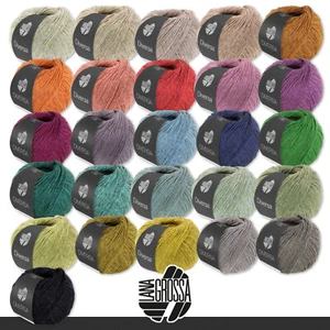 Lana Grossa 5 x 50 g Diversa Wolle Baumwoll-Mischgarn Mélange Stricken 26 Farben - Bild 1 von 53