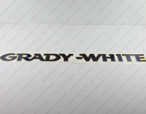 GRADY WHITE BOAT LOGO GOLD/BLUE RAISED DOMED DECAL STICKER 38" 1pcs - Picture 1 of 7