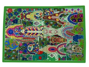 Vintage Handmade Wall Hanging Embroidered Bohemian Patchwork Tapestry 60"L LT50 - Picture 1 of 4