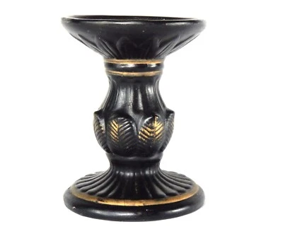 Candelabro Pedestal Cerámica Negra - Base Pilar Cónico - 4.5" Alto Foto 1 de 4