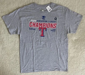 MLB Texas Rangers 2023 Hombre Serie Mundial Cuatro Seamer Camiseta Gris Talla L - Imagen 1 de 7